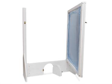 Absperrtür shabby in 81 x 80 cm mit Plexiglas und Kaninchentür