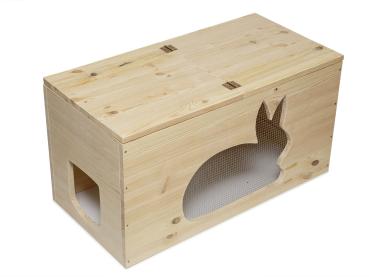 Futterhaus mit Katzenklappen-Ausschnitt  niedrig