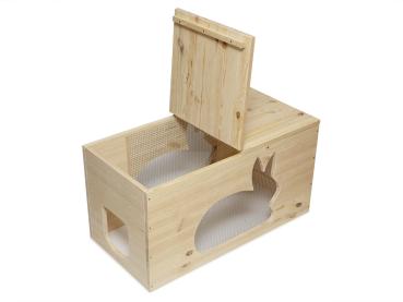 Futterhaus mit Katzenklappen-Ausschnitt
