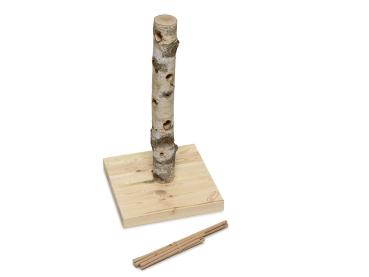 Mümmel groß mit Leimholzboden natur und Fichtenstamm