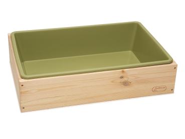 Kaninchentoilette in natur mit Wanne in grün