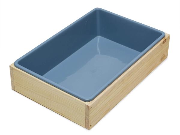 Kaninchentoilette in natur mit Wanne in blau