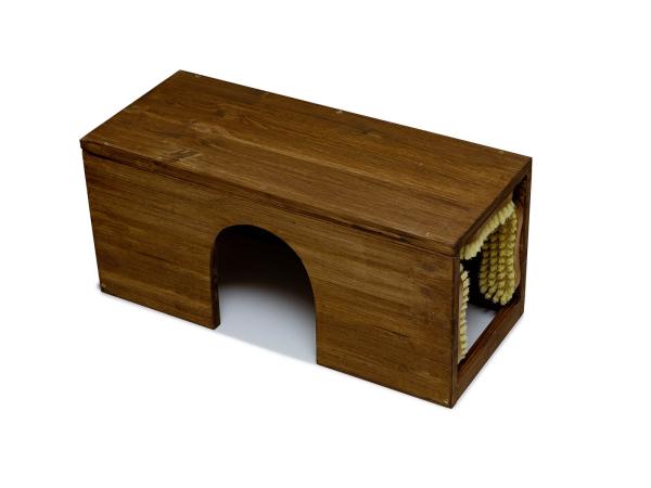 Bürstentunnel für Kaninchen und Katzen in 60 cm nussbraun