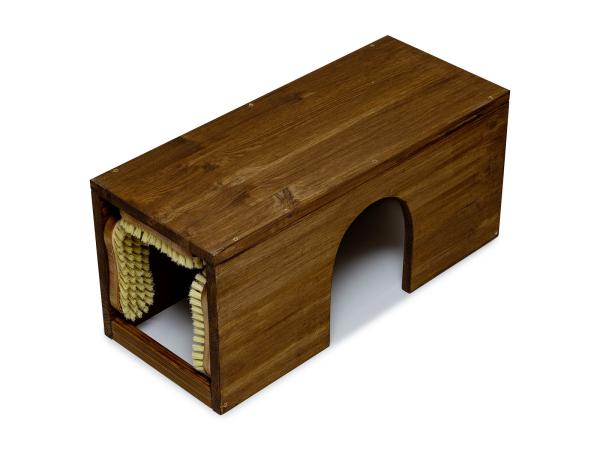 Bürstentunnel für Kaninchen und Katzen in 60 cm nussbraun