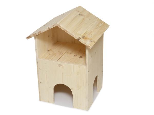 Kaninchenhütte mit Spitzdach + Seitenhöhe 60 cm