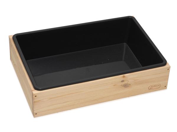 Kaninchentoilette in natur mit Wanne in anthrazit